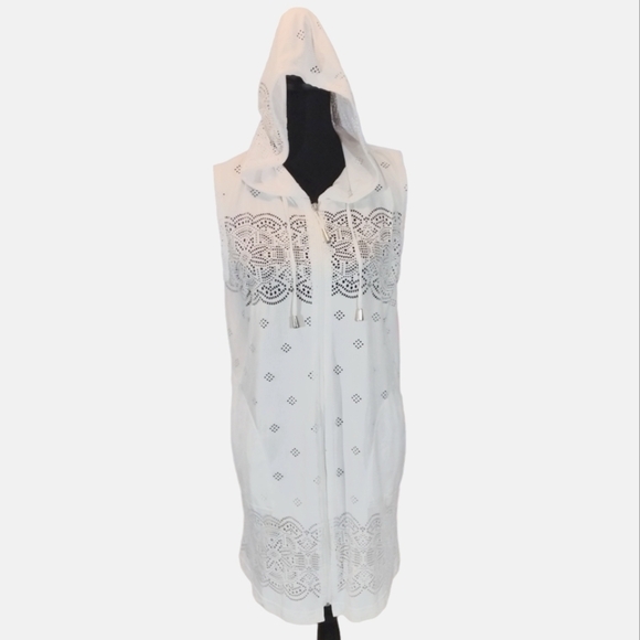 DOTTI Sleeveless Zip Hooded Coverup S - Picture 1 of 5